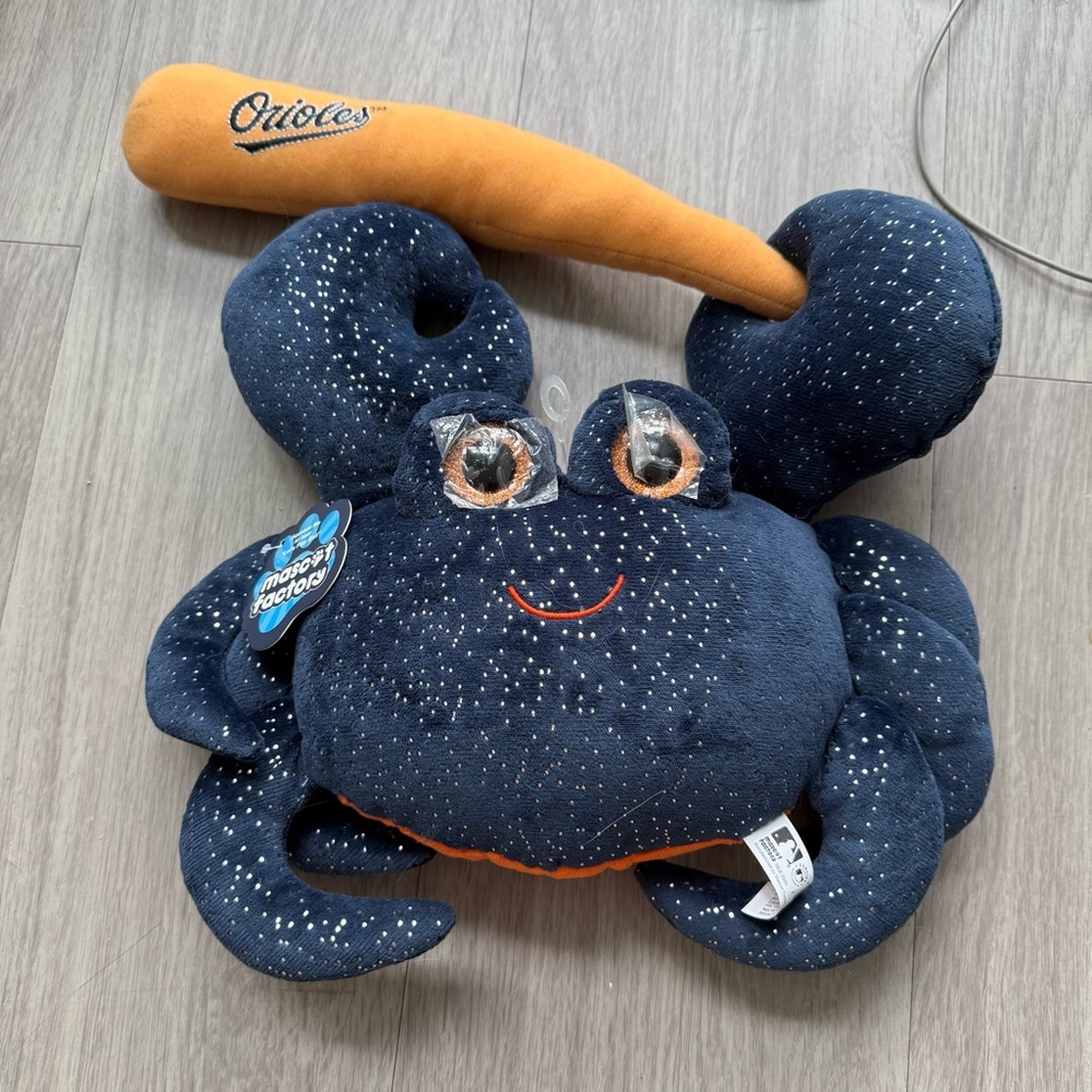 MLB Orioles Navy and Orange Stuffed Crab Toy